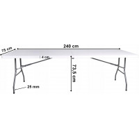 Skládací zahradní stůl IMPRO white 240 cm