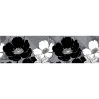Moderní samolepící bordura - Černobílé květy - 14x500 cm