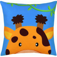 Polštář SAFARI VELVET Žirafa 40x40 cm - modrý