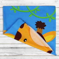 Polštář SAFARI VELVET Žirafa 40x40 cm - modrý