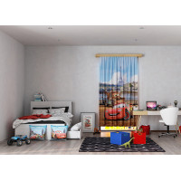 Dětský závěs DISNEY - Hrdinové Cars v Paříži - 140x245 cm