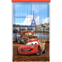 Dětský závěs DISNEY - Hrdinové Cars v Paříži - 140x245 cm
