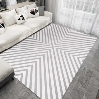 Pěnový koberec FUSION Geometric 120x160 cm - bílý/šedý