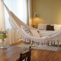 Houpací síť pro dva BOHO 280x150 cm - krémová