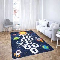 Dětský pěnový koberec GALAXY 100x150 cm - tmavě modrý