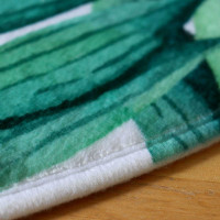 Pěnový kulatý koberec VIVA VERDE 90 cm - Zelené listy
