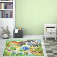 Dětský koberec LITTLE HIPPO - 112x75 cm - Park dinosaurů