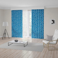 Designový závěs s tunelem JANE Premium 140x250 cm - modrý