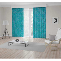 Designový závěs s řasící páskou JANE Premium 140x250 cm - tyrkysový