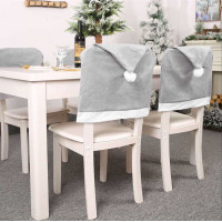 Vánoční návlek na židli SANTA 65x50 cm - šedý
