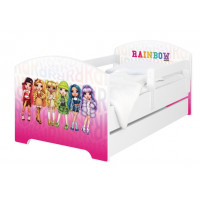 Dětská postel OSKAR - 140x70 cm - Rainbow High Friends - růžová