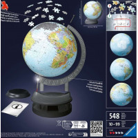 RAVENSBURGER Puzzleball Svítící Globus (Zeměkoule) 548 dílků