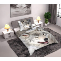 Bavlněné povlečení WILD Vlk- 160x200 cm