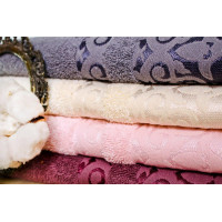 Bavlněný ručník AUTUMN IV - 50x90 cm - 500g/m2 - růžový
