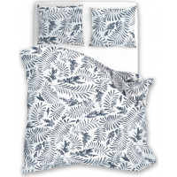 Bavlněné povlečení ELEGANT Flowers - bílé/šedé - 160x200 cm