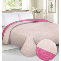Přehoz na postel CASSARO 220x240 cm - růžový/krémový