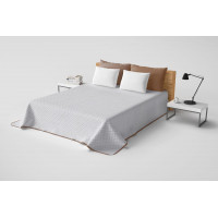 Přehoz na postel LAURINE 220x240 cm - hnědý/krémový