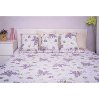 Přehoz na postel LAVENDER GARDEN 200x220 cm - fialový/bílý