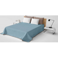 Přehoz na postel LAURINE 220x240 cm - světle modrý/béžový