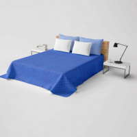 Přehoz na postel LAURINE 220x240 cm - světle modrý/modrý