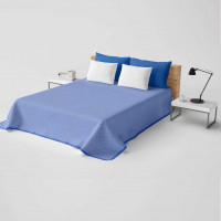 Přehoz na postel LAURINE 220x240 cm - světle modrý/modrý