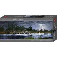 HEYE Panoramatické puzzle Sloní stádo (Botswana) 2000 dílků