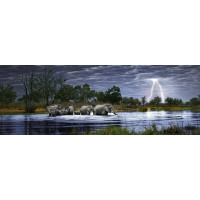HEYE Panoramatické puzzle Sloní stádo (Botswana) 2000 dílků
