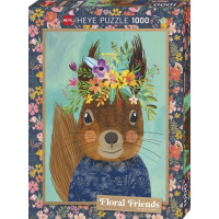 HEYE Puzzle Floral Friends: Roztomilá veverka 1000 dílků