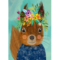 HEYE Puzzle Floral Friends: Roztomilá veverka 1000 dílků