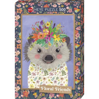 HEYE Puzzle Floral Friends: Veselý ježek 500 dílků