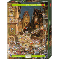 HEYE Puzzle Romantic Town: V noci 1000 dílků