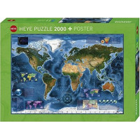 HEYE Puzzle Satelitní mapa světa 2000 dílků