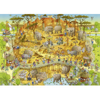 HEYE Puzzle Šílená ZOO: Africká expozice 1000 dílků