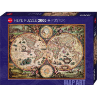 HEYE Puzzle Stará mapa světa 2000 dílků