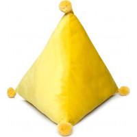 Polštář TREVI VELVET Pyramida 40x40x40 cm - žlutý