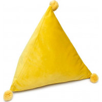 Polštář TREVI VELVET Pyramida 40x40x40 cm - žlutý