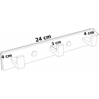 Černý věšák na ručník s třemi háčky TRIO