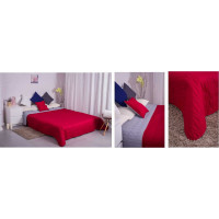 Přehoz na postel CANTI 220x240 cm - červený/šedý
