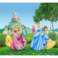 Dětský závěs DISNEY - Princezny na květinové louce - 180x160 cm