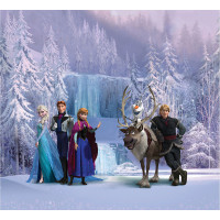 Dětský závěs DISNEY - FROZEN - Elsa s přáteli u vodopádu- 180x160 cm