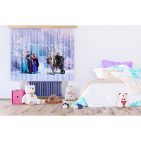 Dětský závěs DISNEY - FROZEN - Elsa s přáteli u vodopádu- 180x160 cm