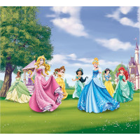 Dětský závěs DISNEY - Princezny v zámecké zahradě - 180x160 cm