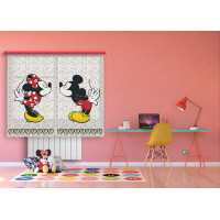 Dětský závěs DISNEY - Minnie a Mickey se srdíčky - 180x160 cm