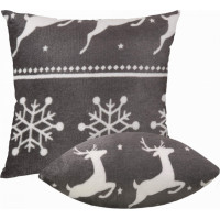 Vánoční polštář SCAND 40x40 cm - jeleni - šedý/bílý