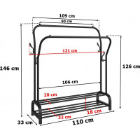 Věšák na oblečení v černé barvě LARY