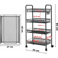 Pojízdný regál Olden - černý