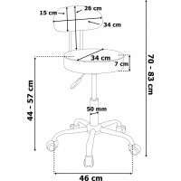 Taburetka na kolečkách s opěradlem GAMMA