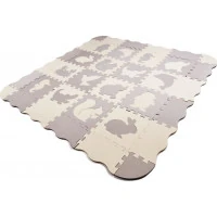 KIK Pěnové puzzle šedo-krémové Zvířátka