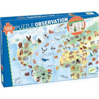 DJECO Puzzle Observation: Zvířata z celého světa 100 dílků