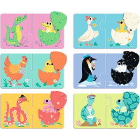 DJECO Puzzle Zábavná vajíčka 12x2 dílků